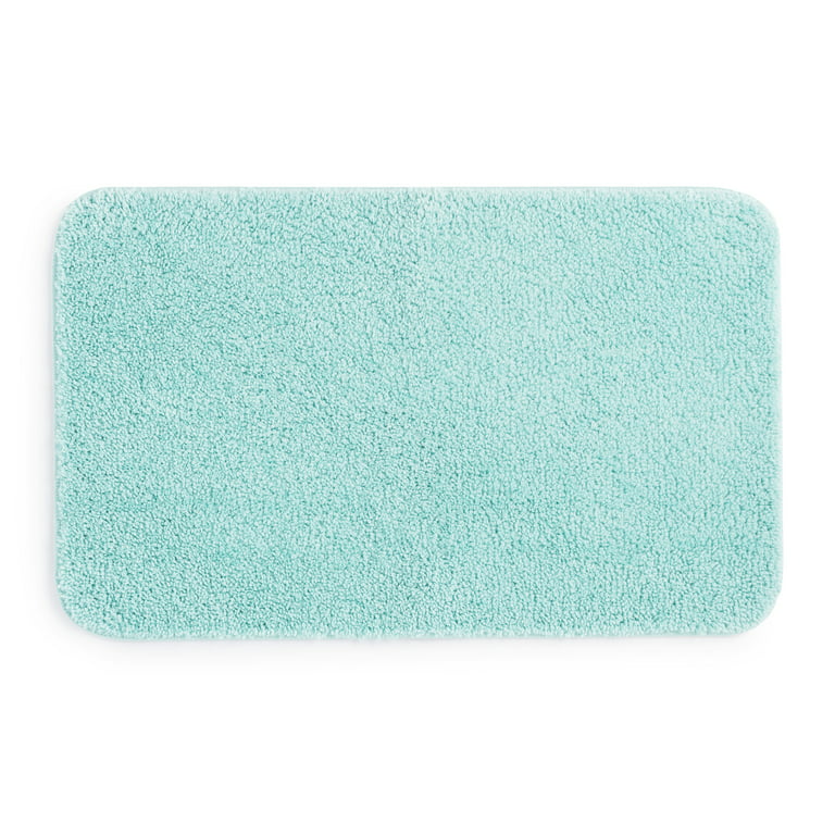 Mainstays Basic 2 Piece Polyester Bath Rug Set, 20 inch x 32 inch Rug and Contour Rug, Clearly Aqua, Size: 2 Piece (20 inchx32 inch and contour)