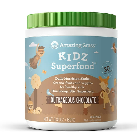 Amazing Grass Kidz Superfood Powder (Choose Size & Flavor) - Chocolate, 30 Servings