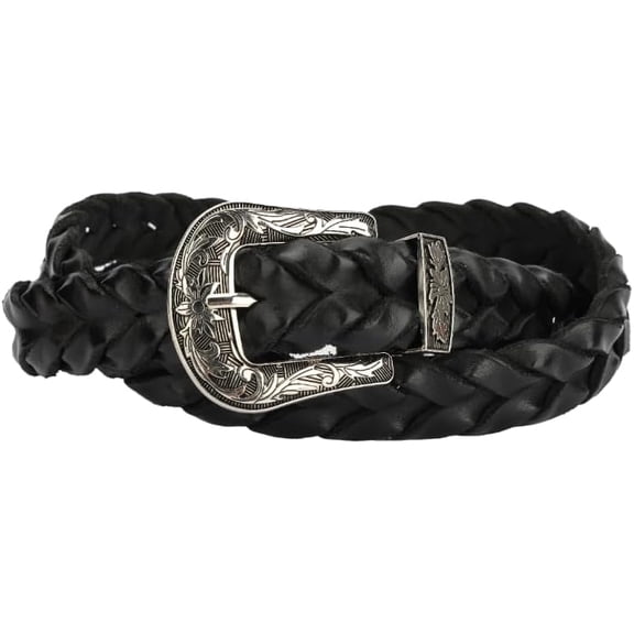 Women's Leather womens belt Genuine Leather Woven Western Style Vintage braided leather belt Men and women