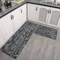 thumbnail image 3 of Coffee Black Text Pattern Style Kitchen Rug Non Skid Non-Slip, Absorbent Mats Set Of 2 for Sink Waterproof Runner Rug for Laundry Room,kitchen Rugs and Mats 17.7x24+17.7x48inch, 3 of 7