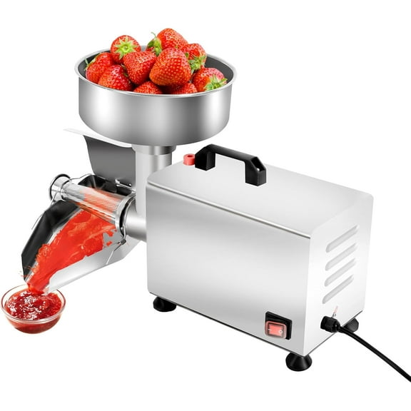 Stainless Steel Tomato Milling Machine, 450W 110V Electric Jams Fruit Juicer Professional Sauce Maker Food Strainer with 8.4inch Funnel & Trough for Ketchup, Strawberry Sauce