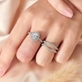 thumbnail image 3 of 3.00Ct Oval Cut Simulated Diamond Bautiful Bridal Set Women Wedding Ring 14K White Gold Plated Silver For Her, 3 of 5