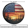 thumbnail image 2 of Heavy Duty Spare Tire Cover 12inch American Flag Sunset with Pine Trees Wheel Protectors Tire Covers Weatherproof Wheel Covers Independence Day Patriotic Universal for Trailer SUV Truck Camper Travel, 2 of 8