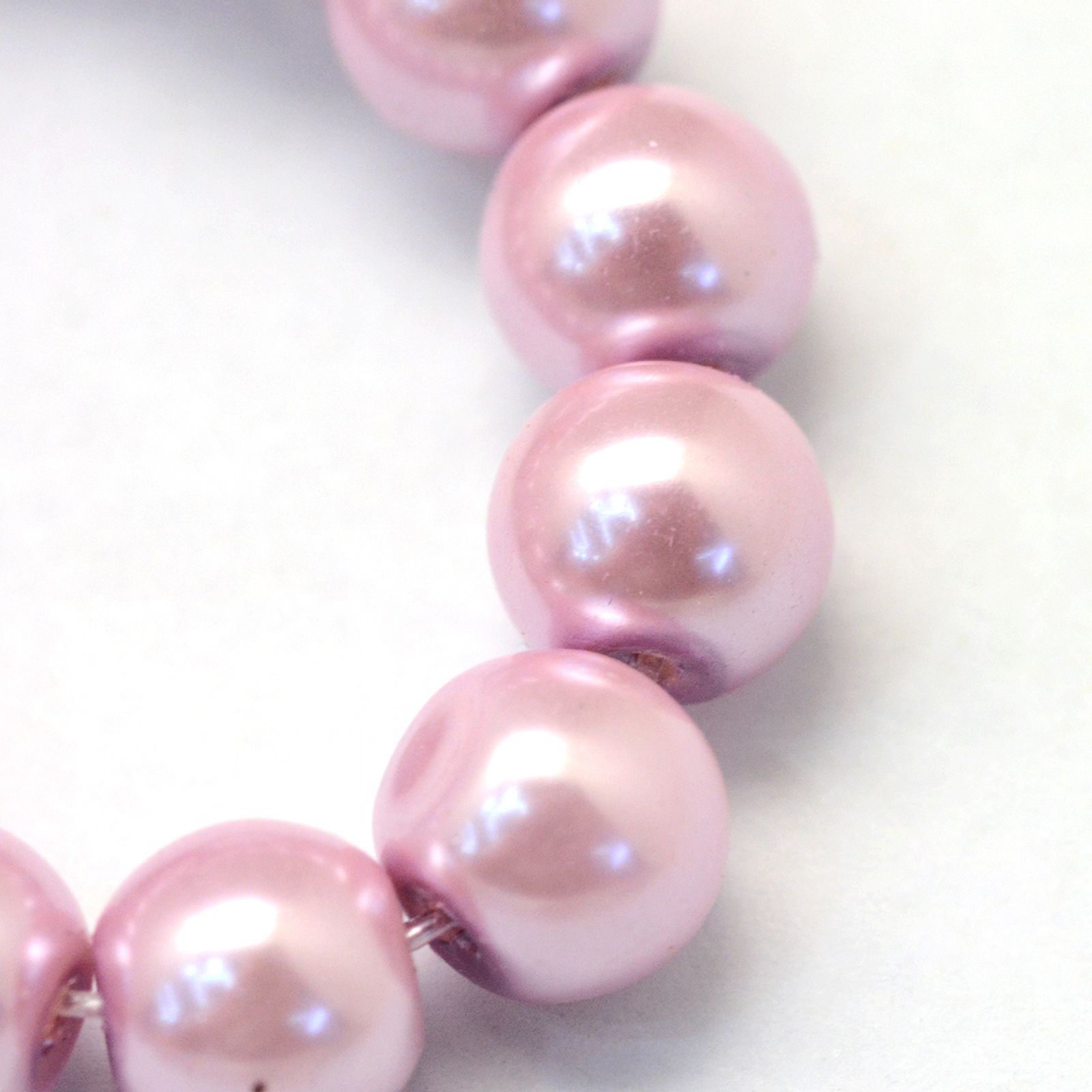 Baking Painted Pearlized Glass Pearl Round Bead Strands Flamingo 6~7mm Hole: 1mm 135~140pcs/strand 31.4 inch