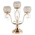 thumbnail image 1 of Portavelas de cristal con 3 brazos, candelabros de mesa candelabros centros de mesa para bodas, comedor, adornos de gabinete, decoración del hogar, 1 of 9