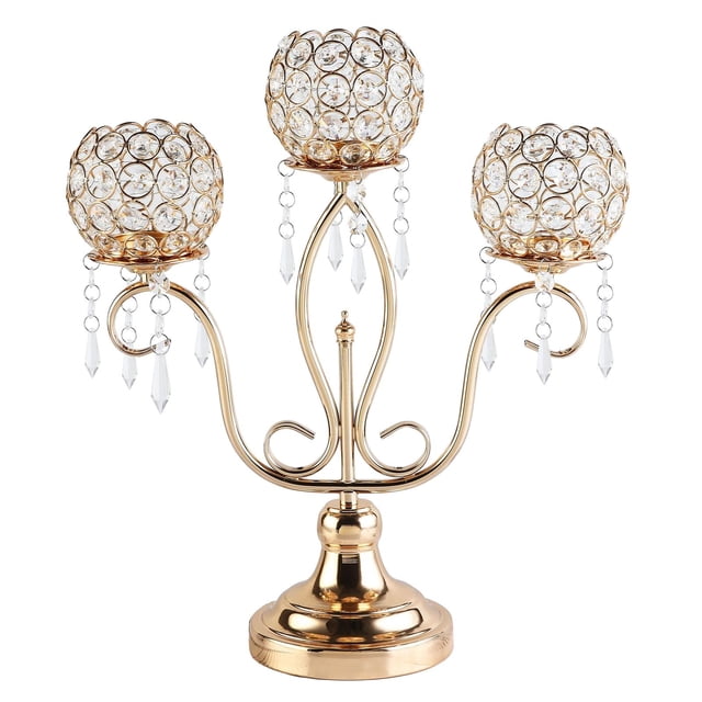 Portavelas de cristal con 3 brazos, candelabros de mesa candelabros centros de mesa para bodas, comedor, adornos de gabinete, decoración del hogar