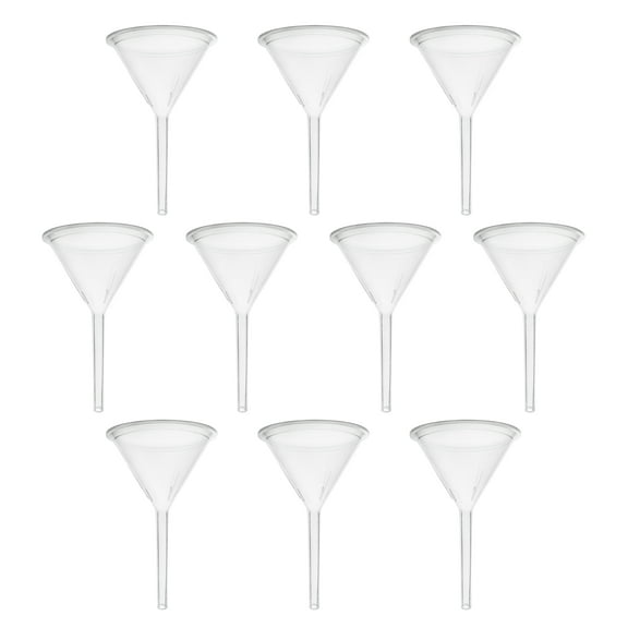 10PK Filter Funnels, 2.6" - Polyethylene Plastic - Resistant to Acids & Alkalis - Great for Laboratory, Classroom or Home Use - Eisco Labs