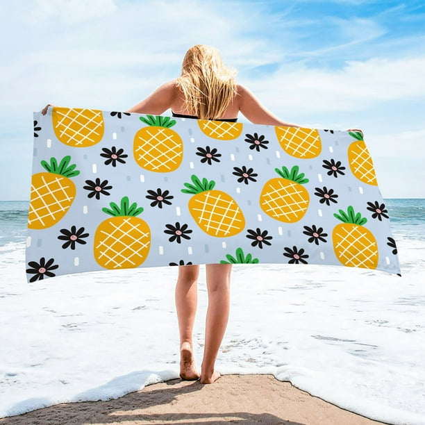 Xihbxyly Toalla de Playa de Microfibra, Ligera y Resistente a La Arena, de Secado Rápido, Ideal para Viajes, Playa y Piscina, 76 X 152 Cm.