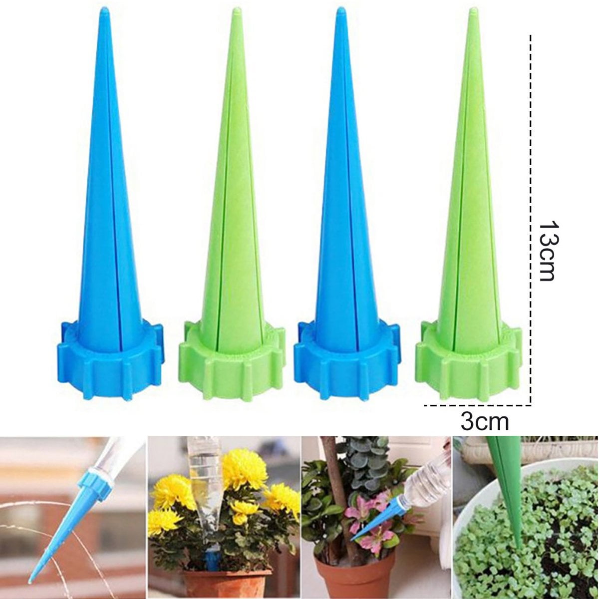 Set of 4pcs Plant Self Watering Spikes Device Automatic Drip Irrigation System 
