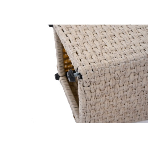 DEGUO Wicker Planters for Outdoor Plants Set of 2, 32“& 24 ” Tall Planter for Front Porch, Patio, Balcony, Indoor Usage - Square Rattan Flower Pots, Beige