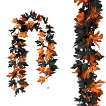 Tarmeek 2 Pack Fall Decor Maple Leaves Garland, Hanging Vine Garland Artificial Autumn Foliage Garland for Halloween Thanksgiving Christmas Home Fireplace Decor