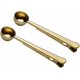 thumbnail image 1 of Coffee Scoop Clip, 2 in 1 Long Handle Stainless Steel Spoon with Bag Clip Perfect for Coffee, Tea, Kitchen Tools 2 Pack Gold, 1 of 4