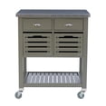 thumbnail image 3 of Riverbay Furniture Transitional Wood Kitchen Cart in Warm Gray, 3 of 14
