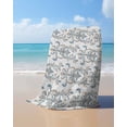 thumbnail image 4 of Blue Tan Flower Beach Towels Oversized Super Absorbent, Abstract Vintage Ethnic Tribal Boho Lightweight Bath Towel Quick Dry Sets For Bathroom/Pool/Rv Camping/Beach Play/Gym Room/Picnic 23"x47", 4 of 8