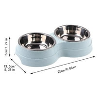 1Pc Feeder Clearance! Dog Double Bowl Puppy Food Feeder Stainless Steel Drinking Dish Feeding Supplies Small Dog Accessories Stainless Steel