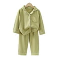 thumbnail image 2 of CSCHome Kids Boy Girl Pajamas Set Autumn Basic Cotton Sleepwear Pjs 2PCS Toddler Casual Sleepwear Closure Tops and Pants Set for 1-16 Years Old, 2 of 9