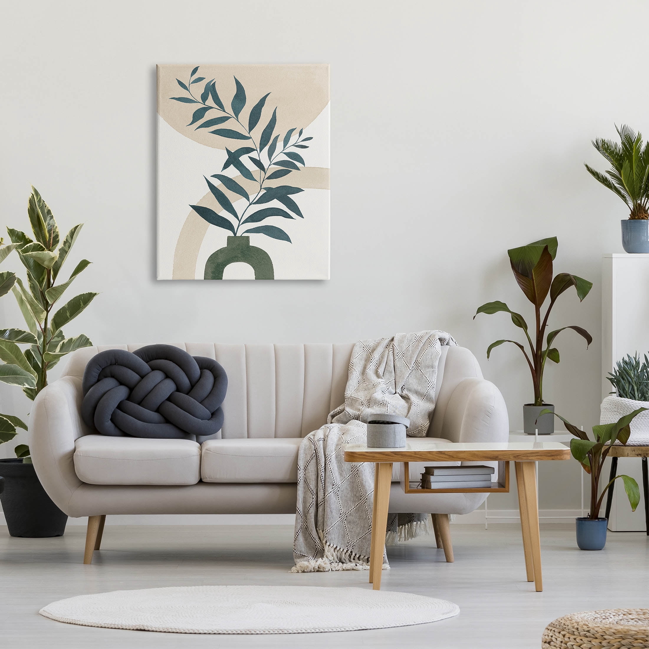 Stupell Industries Curvy Plant Leaves Modern Shapes Graphic Art Gallery Wrapped Canvas Print Wall Art, Design by Grace Popp