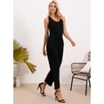 thumbnail image 4 of DARING DIVA Women's Casual Sleeveless Crew Neck Wide Leg Pants XS Black, 4 of 6