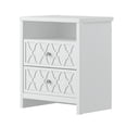 thumbnail image 3 of Heron Accent 2-Drawer White Nightstand With Storage (15.8" X 23.6" X 26.8") (Set Of 2), 3 of 7