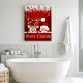 thumbnail image 6 of Canvas Wall Art, Red Christmas Framed Canvas Prints for Living Room Bedroom, Santa Claus Deer Snowflake Pine Branches Ball Gallery Wrapped Wall Decor for Home Office, Gifts, 12"x16" Ship Next Day, 6 of 9
