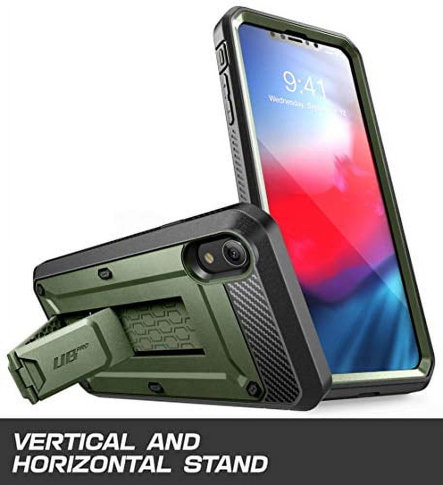SUPCASE Unicorn Beetle Pro Series Case Designed for iPhone XR, with Built-in Screen Protector Full-Body Rugged Holster Case for iPhone XR 6.1 Inch (2018 Release) (Green)