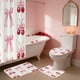 thumbnail image 4 of Accesorios de baño Cortina de ducha de San Valentín con lazo Impresión digital en tinta rosa Cortina divisoria impermeable para baño Conjunto de baño de poliéster, 4 of 6