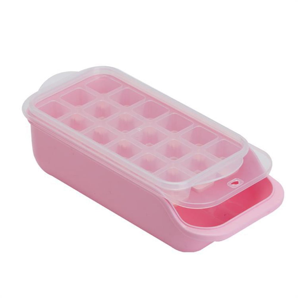 NUZYZ Kitchen Silicone 18 Grids Ice Cube Maker Tray Holder Mold Box
