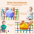 thumbnail image 4 of Juguete para bebés de 1 a 2 años, juegos sensoriales Montessori para bebés de 6, 9, 12 y 18 meses, clasificador de formas con bolas texturizadas, bolas sensoriales, cubo de actividad de desarrollo, juguete para niños y niñas JM, 4 of 5