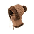 thumbnail image 3 of Knitted Hat For Women In Autumn And Winter With Thickened Ear Wool Hat Outdoor Cold Big Head Suitable For Warm Hats Scarf Gloves Boys Scarf Hat Gloves Set Women Gloves Scarf Set for Girls Hat Gloves, 3 of 3