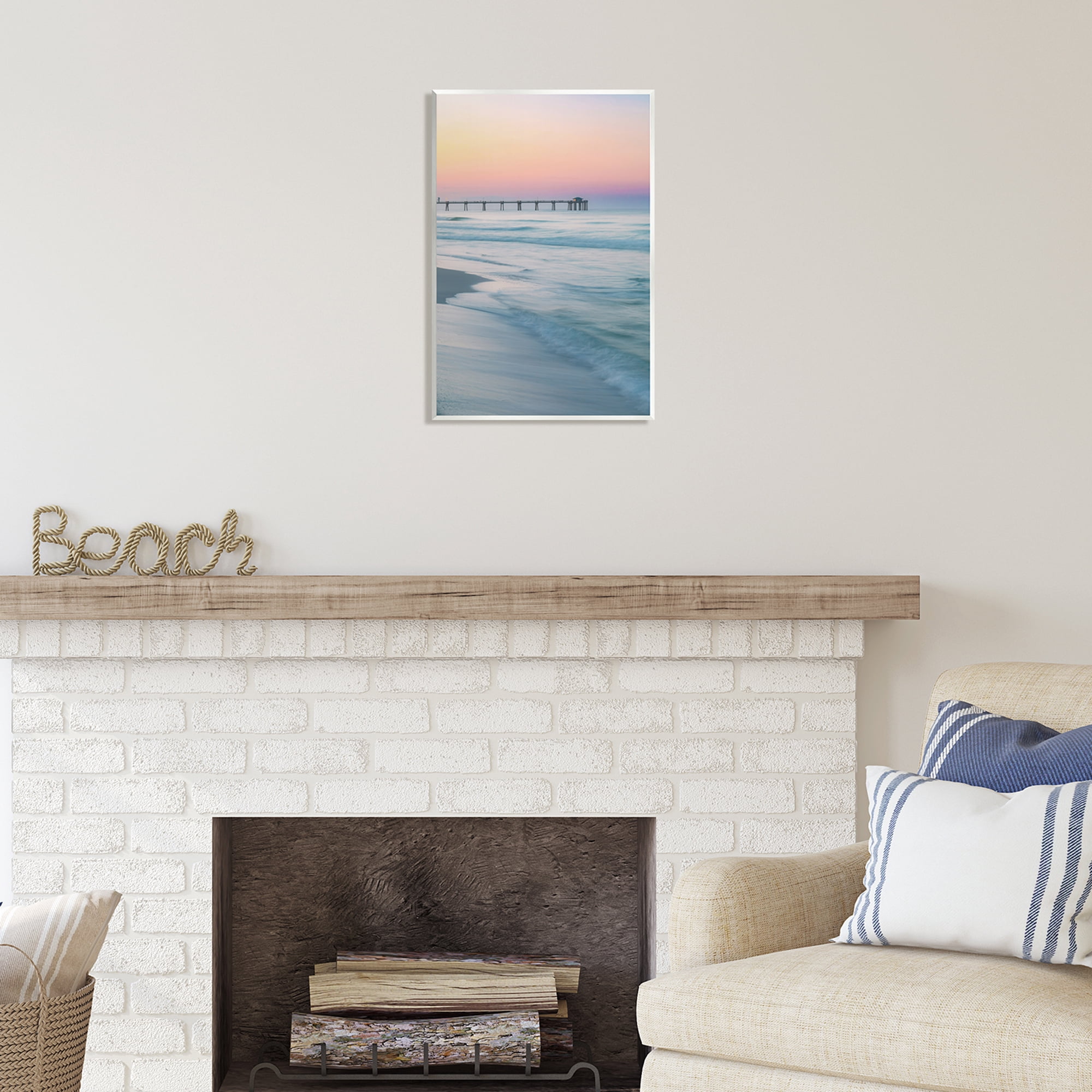 Stupell Industries Beach Waves Photography Landscape Photography Unframed Art Print Wall Art, 13 x 19