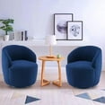 thumbnail image 3 of Sumdeal Club Swivel Barrel Chair Chair, Round Accent Sofa Chair, Modern Leisure Arm Chair for Nursery, Living Room, Hotel, Bedroom, Office, Darkblue set of 2, 3 of 7
