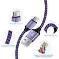 thumbnail image 5 of USB Charger Block,FiveBox USB Wall Charger Block with 2PACK Android Type C USB C Charging Cables 6ft 2.1A Dual Port USB Wall Charger Adapter USB Brick Phone Charger Plug Fast Charging Block(Purple), 5 of 8