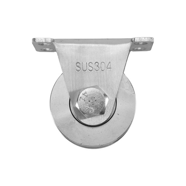 Ruedas de Puerta Corredera de Acero Inoxidable 304 de 2 Pulgadas, Rodillos con Ranura en U, Poleas de Servicio Pesado, Ruedas de Placa de Rodamiento Doble de Rodamiento Suave