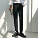 thumbnail image 2 of Pantalones de traje de talla grande para hombre, pantalones de verano rectos recortados de 9 pulgadas, tela elegante y con estilo, muchas reseñas coreanas de vestidos 2024, 2 of 5