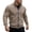 Khaki, variant on Men's Casual Jacket Solid Color Long Sleeve Full Zip Band Collar Textured Jackets Lightweight Comfy Outerwear Coat with Pockets