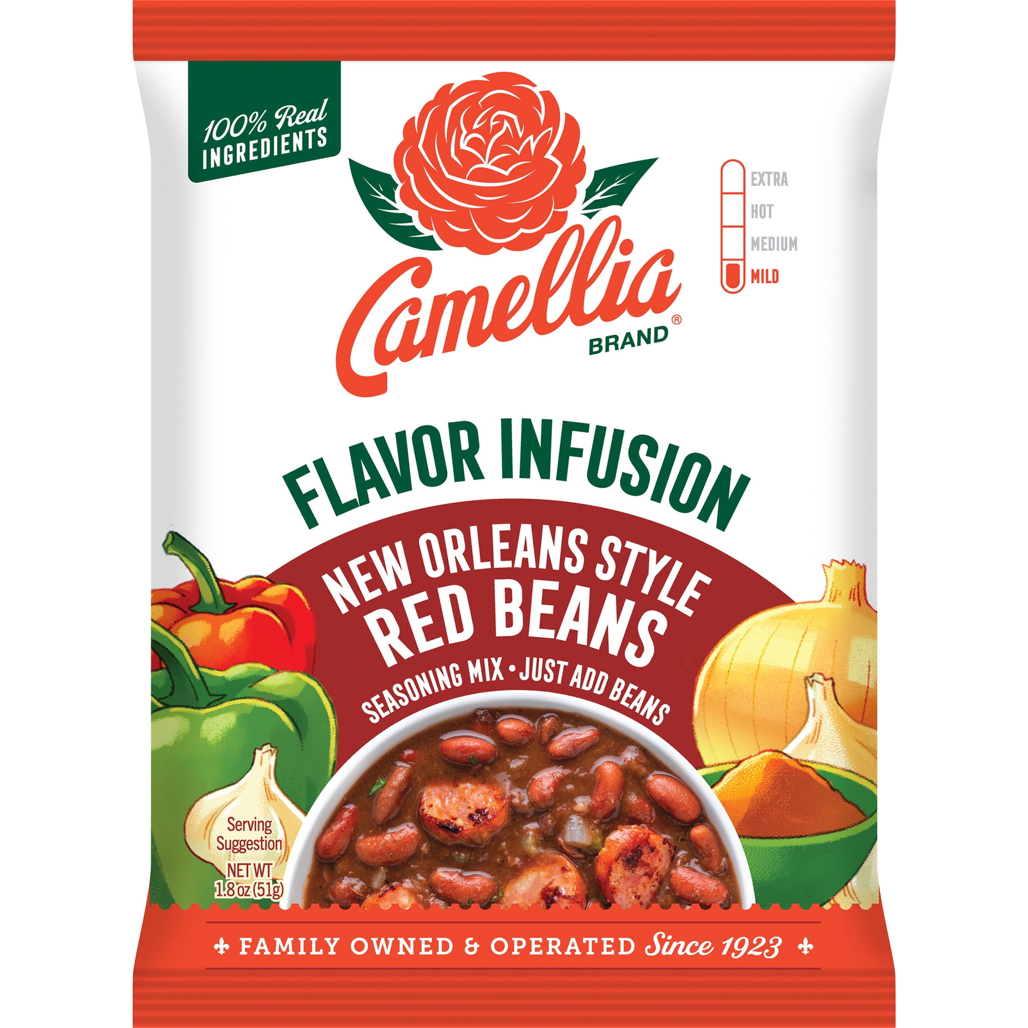 Camellia Flavor Infusion Mild New Orleans Style Red Beans Seasoning Mix 1.8 oz