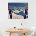thumbnail image 2 of Orinice Mountains Skiing Fine Art Aesthetic Poster & Print Wall Painting for Home Decor 20x16in, 2 of 6