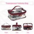 thumbnail image 3 of Unique Bargains 2pcs Clear Makeup Bags Waterproof Cosmetic Bags for Travel Zipper Makeup Pouch Black, Wine Red, 3 of 7