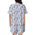 thumbnail image 3 of Lsque Sailboats And Seagulls Women's Short-Sleeved Pajama Set - 2 Piece Soft and Lightweight Sleepwear Set-Small, 3 of 7