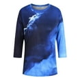 thumbnail image 2 of KVMeteor Women's Casual 3/4 Sleeve Loose Tunic Tops Round Neck T-Shirt, 2 of 4