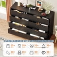 thumbnail image 3 of Modern Fluted 8 Drawer Dresser, Large Capacity Chest of Drawers, with Metal Handles & Anti-Tip, Wooden Storage Organizer for Bedroom, Living Room, Hallway, Black, 3 of 8