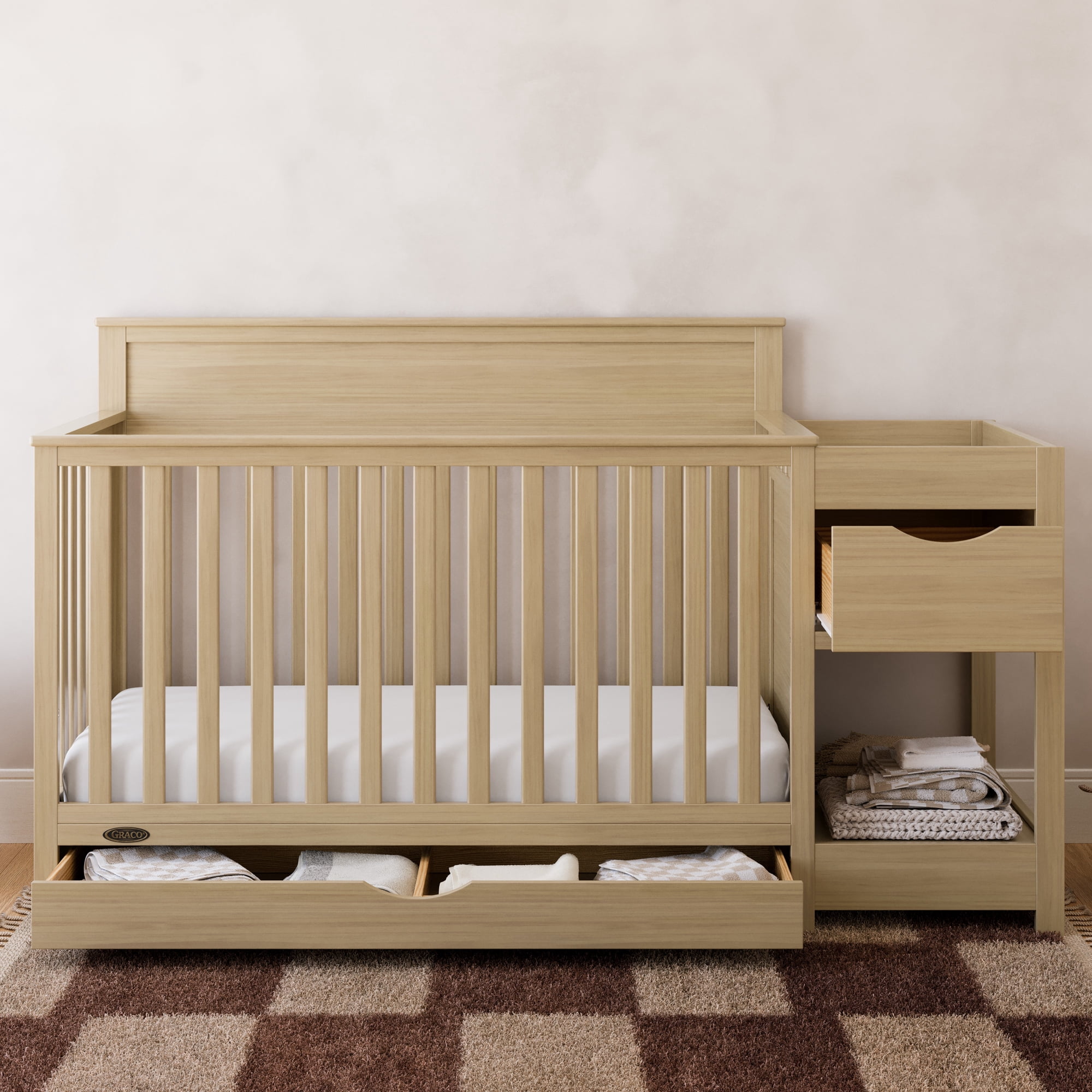 Graco Shiloh Convertible Baby Crib and Changer, Driftwood