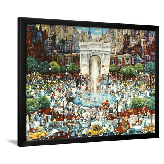 Washington Square, Scenic Framed Art Print Wall Art by Bill Bell