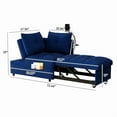 thumbnail image 2 of 4-in-1 Convertible Sleeper Sofa Bed with USB Port and Phone Stand, Velvet Futon Sofa Bed Loveseat with Adjustable Backrest, Foldable Small Couches for Living Room, Blue, 2 of 9