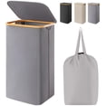 thumbnail image 1 of Cesta de ropa Lifewit de 100 litros con tapa y bolsa extraíble, color gris, 1 of 9