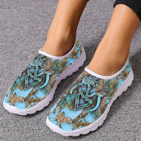 

Trendy Love Deer Head Tropical Leaf Printing Shoes Mesh Breathable Women s Shoes Comfortable Flat Shoes Zapatos