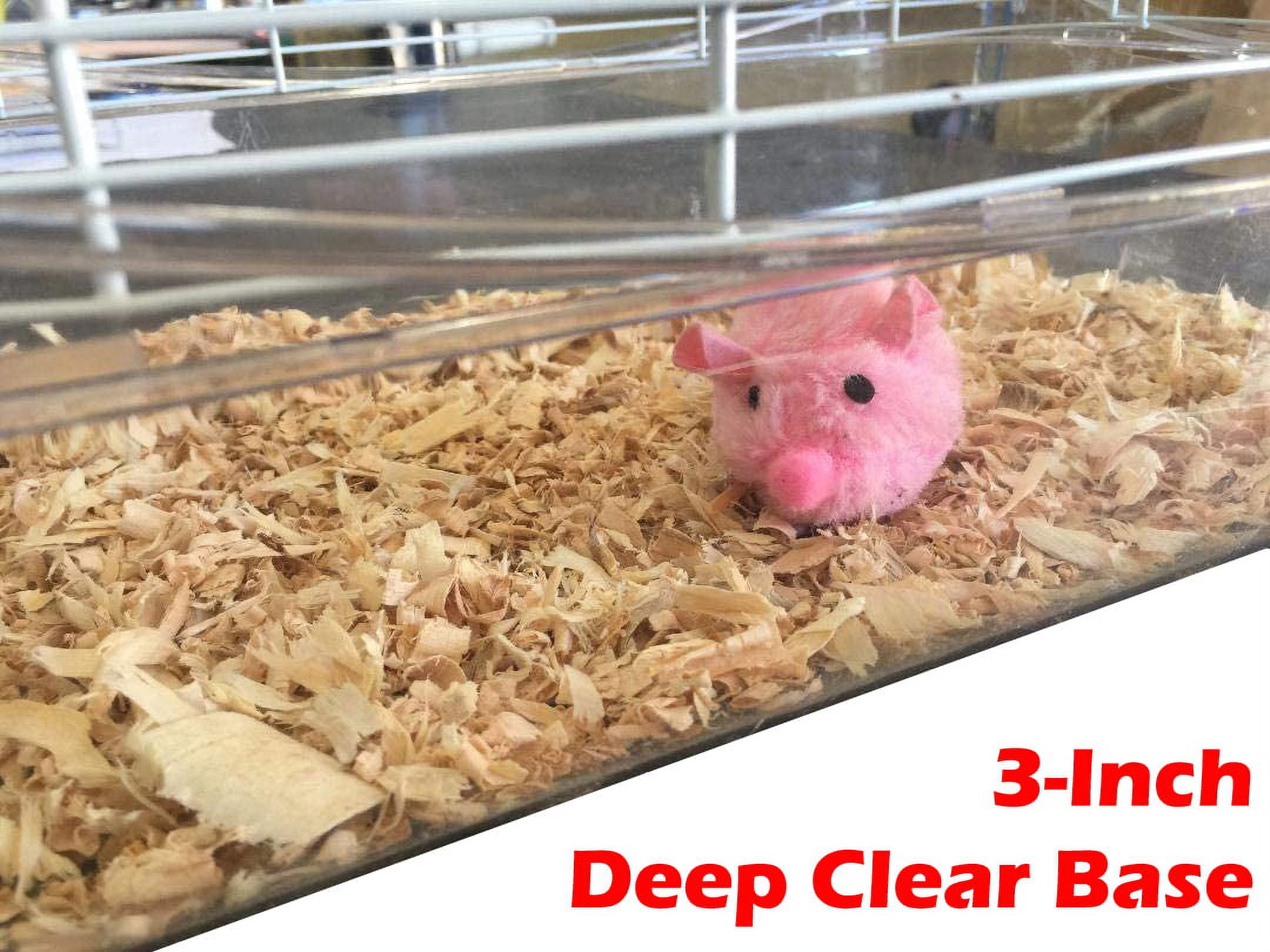 Acrylic Clear Expansible and Customizable 3-Levels Hamster Home Mice Mouse House Habitat with Large Top Level Exercise Running Ball Expansion Outlet