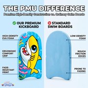 PMU 18in Kickboard, Yellow Shark Training KickBoard Pool Exercise Swimming