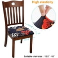 thumbnail image 3 of Stretch Chair Seat Covers Set of 4, Removable Washable Anti-Dust Dining Room Protector Cover Chair Seat Cushion Slipcovers (4, Dark Blue), 3 of 6