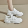 thumbnail image 2 of Htcenly Women Walking Shoes Lightweight Casual Leather Sneakers Running Athletic Gym Casual Shoes, 2 of 5
